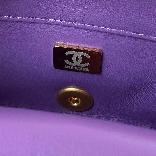 Chanel Flap Lambskin mini Shoulder Bag AS3113 purple