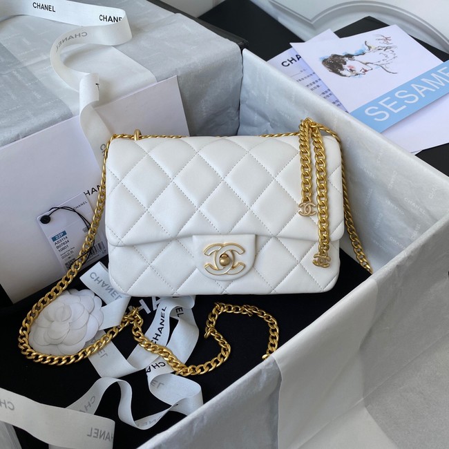 Chanel Flap Lambskin small Shoulder Bag AS3114 white