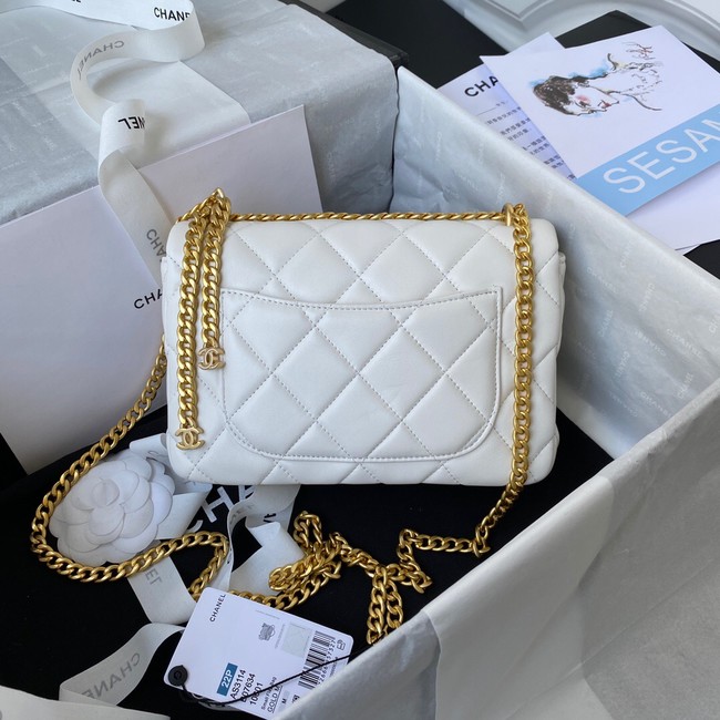 Chanel Flap Lambskin small Shoulder Bag AS3114 white