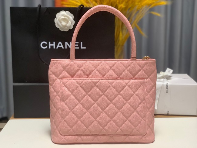 Chanel Tote Bag Grained Calfskin&Gold-Tone Metal AS1804 pink