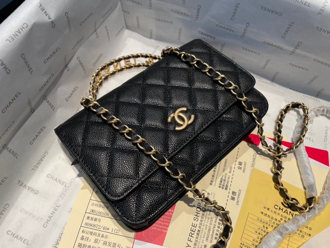 Chanel mini Shoulder Bag Grained Calfskin&Gold-Tone Metal AP2804 black