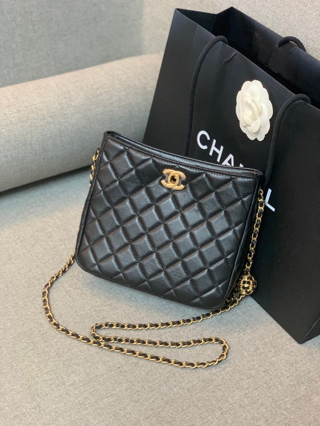 Chanel mini Shoulder Bag Lambskin&Gold-Tone Metal AS3259 black 