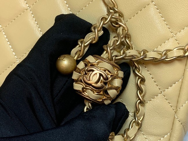 Chanel mini Shoulder Bag Lambskin&Gold-Tone Metal AS3259 yellow