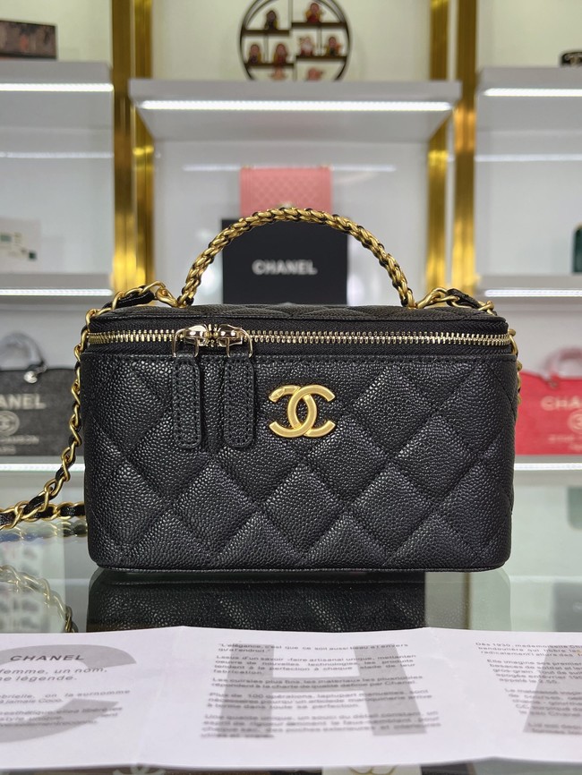 CHANEL HANDBAG Grained Calfskin&Gold-Tone Metal AP2805 black