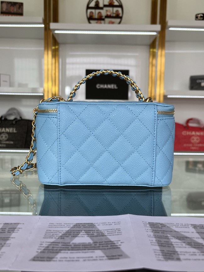 CHANEL HANDBAG Grained Calfskin&Gold-Tone Metal AP2805 blue