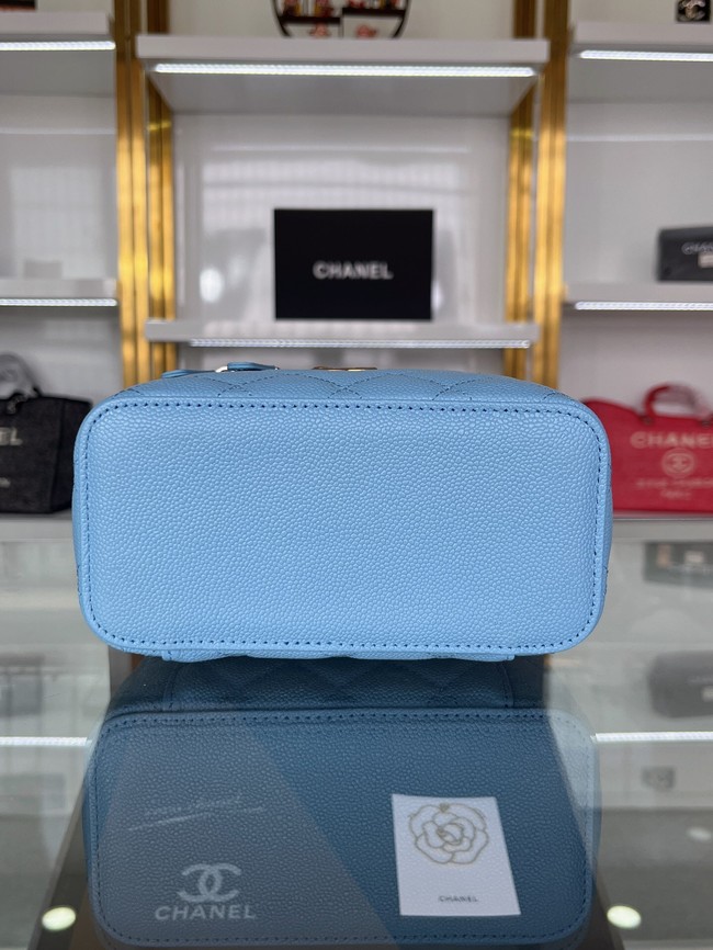 CHANEL HANDBAG Grained Calfskin&Gold-Tone Metal AP2805 blue