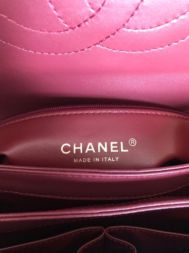 Chanel CC original lambskin top handle flap bag A92236 Burgundy&Gold-Tone Metal