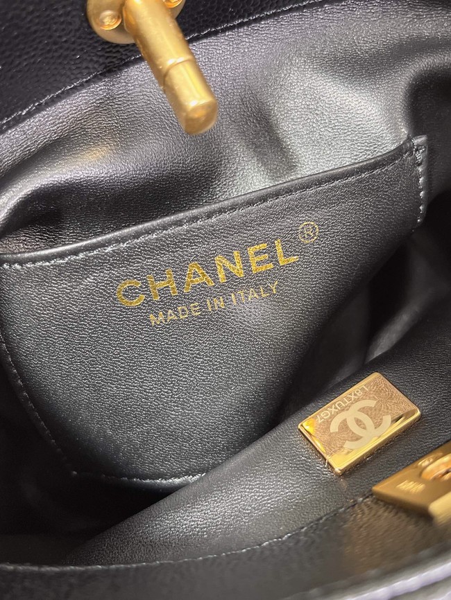 Chanel Shoulder Bag Grained Calfskin&Gold-Tone Metal AS3223 black