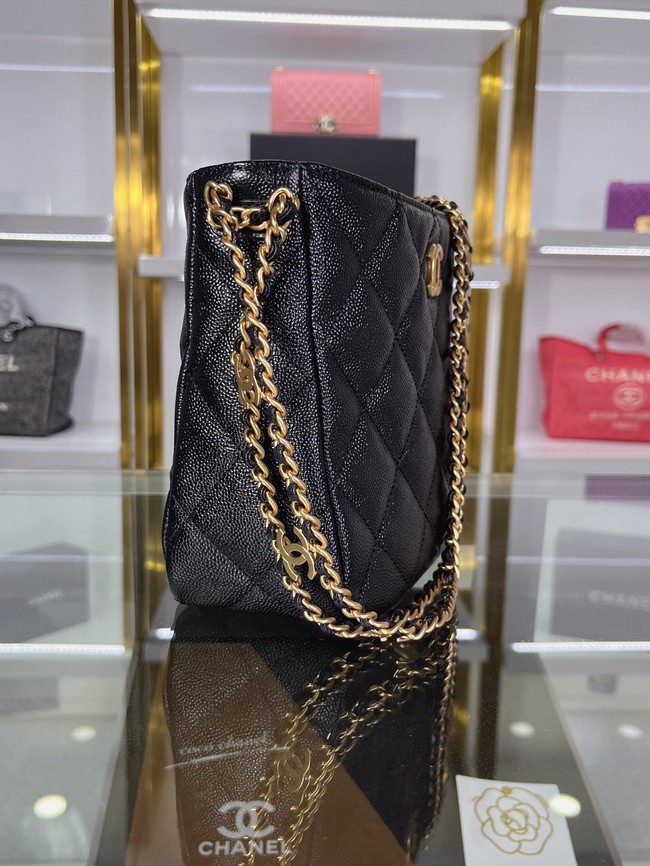 Chanel Shoulder Bag Grained Calfskin&Gold-Tone Metal AS3223 black