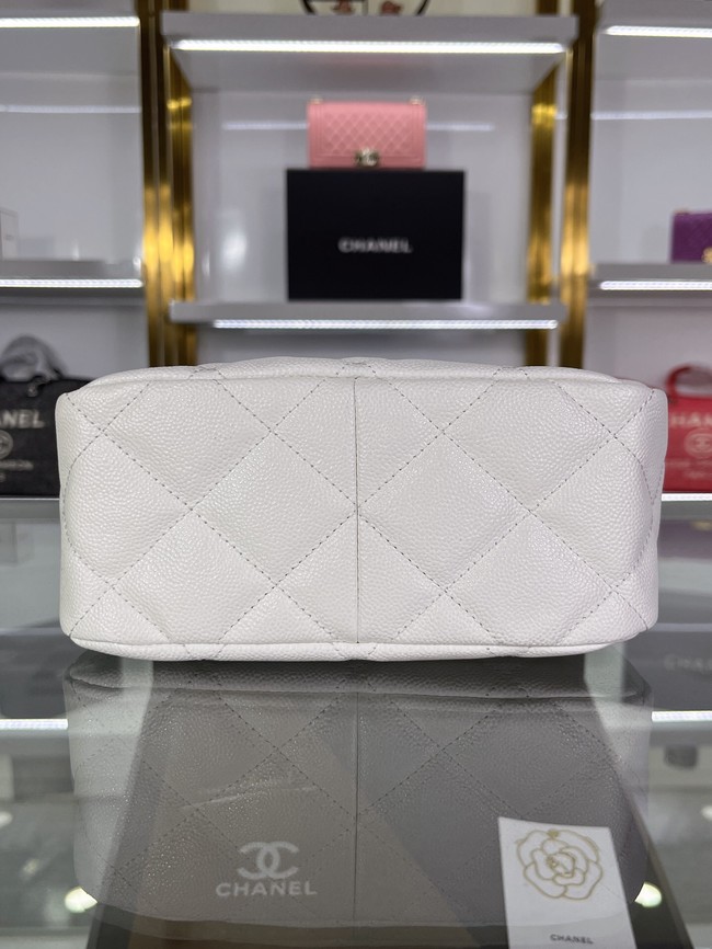 Chanel Shoulder Bag Grained Calfskin&Gold-Tone Metal AS3223 white