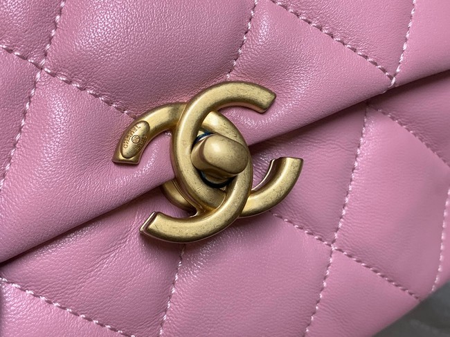 Chanel mini Shoulder Bag Lambskin&Gold-Tone Metal AS3205 pink