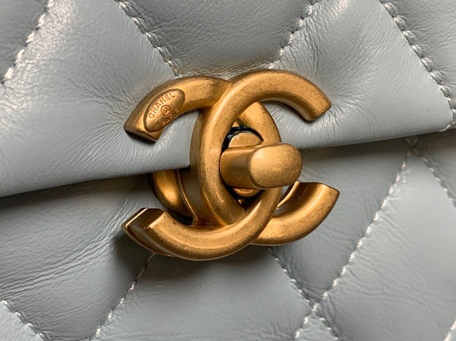 Chanel mini Shoulder Bag Lambskin&Gold-Tone Metal AS3205 sky blue