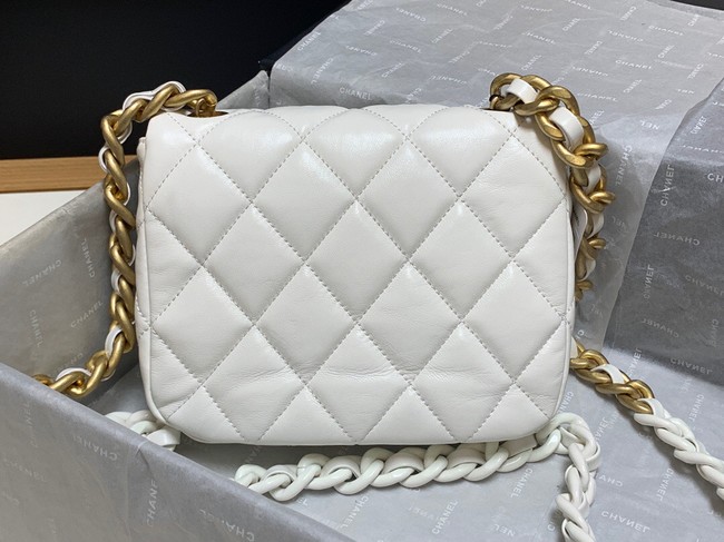 Chanel mini Shoulder Bag Lambskin&Gold-Tone Metal AS3205 white