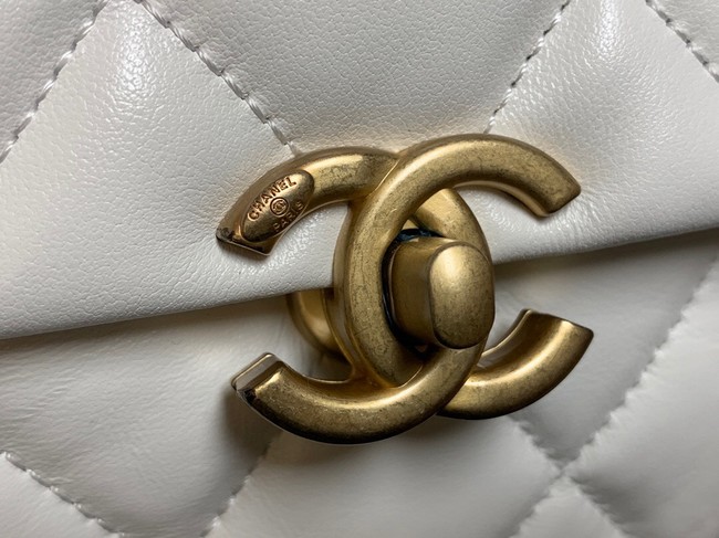 Chanel mini Shoulder Bag Lambskin&Gold-Tone Metal AS3205 white