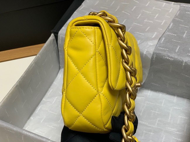 Chanel mini Shoulder Bag Lambskin&Gold-Tone Metal AS3205 yellow