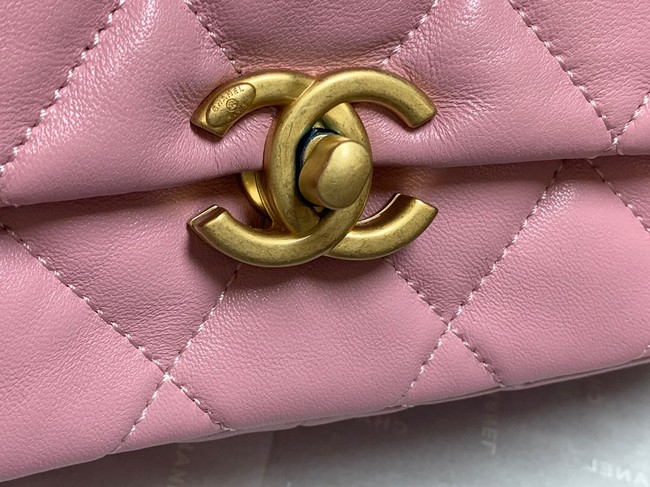 Chanel small Shoulder Bag Lambskin&Gold-Tone Metal AS3206 pink