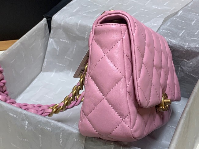 Chanel small Shoulder Bag Lambskin&Gold-Tone Metal AS3206 pink