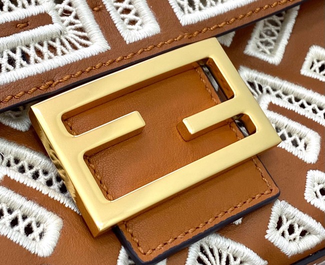 Fendi Baguette leather bag 8BR600A Camel