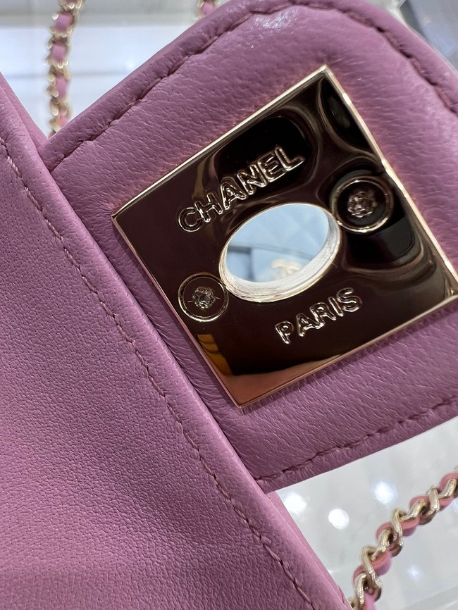 Chanel 2022S Love Heart mini Lambskin Crossbody Chain Bag AO2784 pink