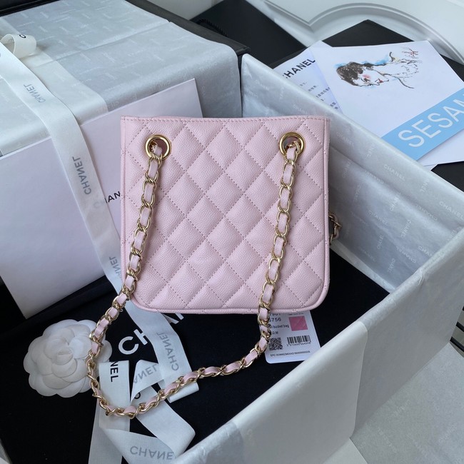 Chanel mini Shoulder Bag Grained Calfskin&Gold-Tone Metal AS3176 pink