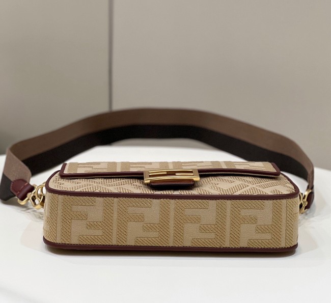 FENDI BAGUETTE CHAIN FF fabric bag 8BR600A brown