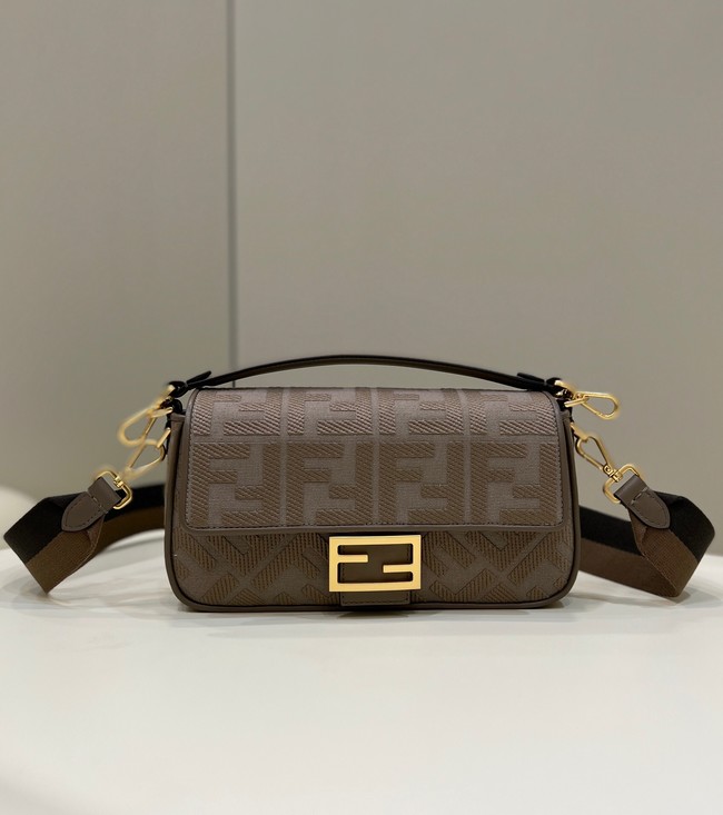 Fendi Baguette Chain FF fabric bag 8BR600A gray