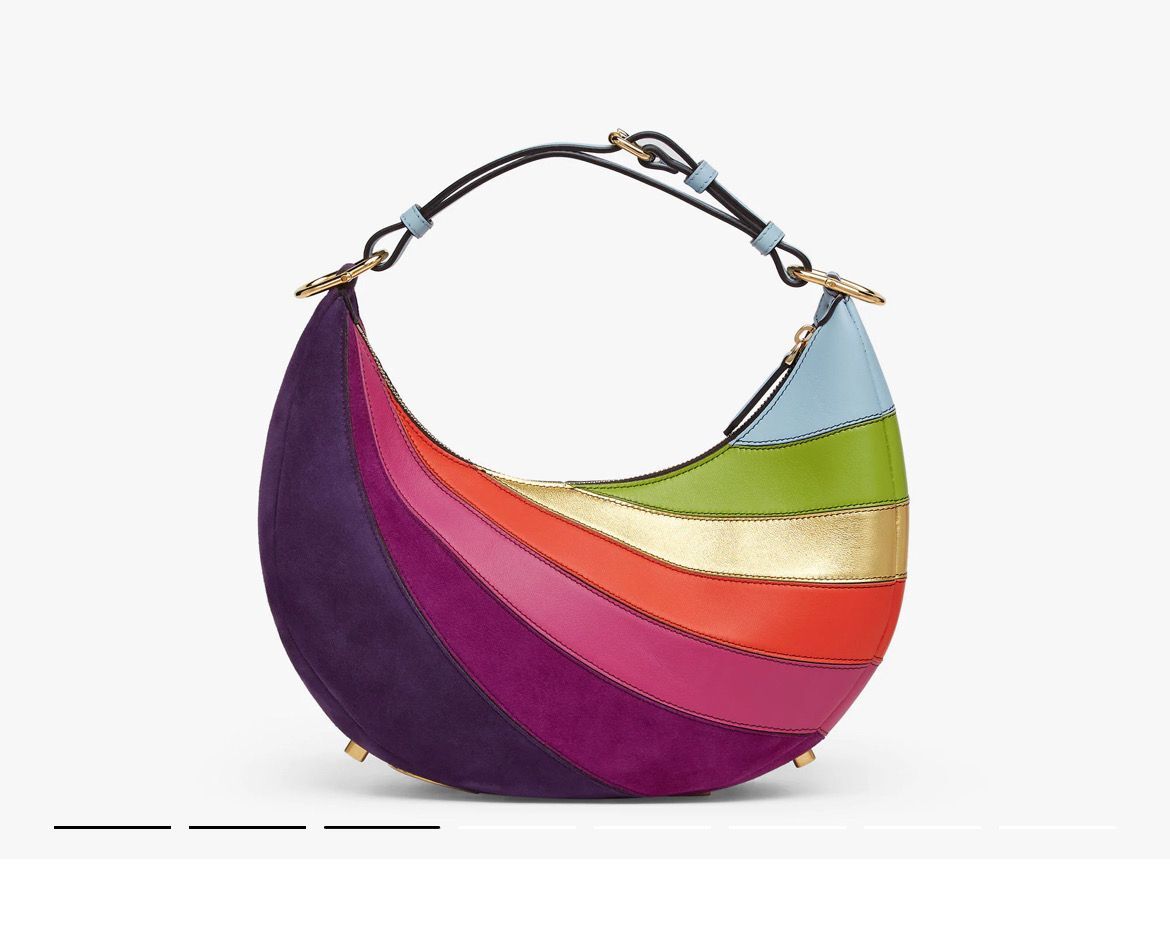 Fendi graphy Small Leather bag with multicolor inlay 8BR798A Rainbow