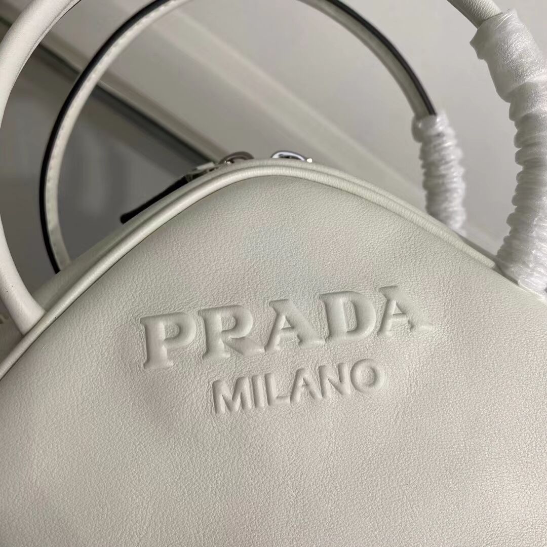 Prada Leather Triangle bag 1BB082 white