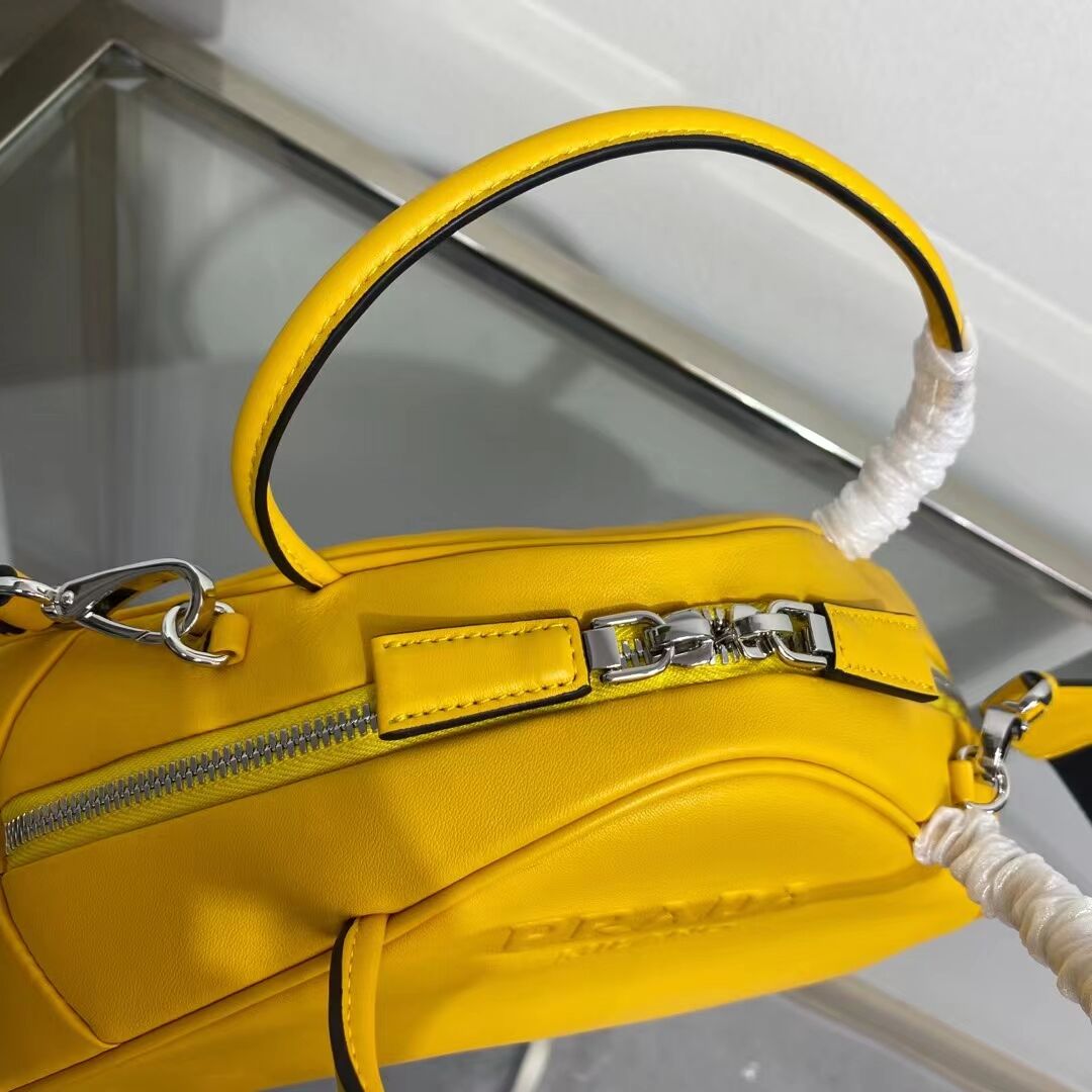 Prada Leather Triangle bag 1BB082 yellow