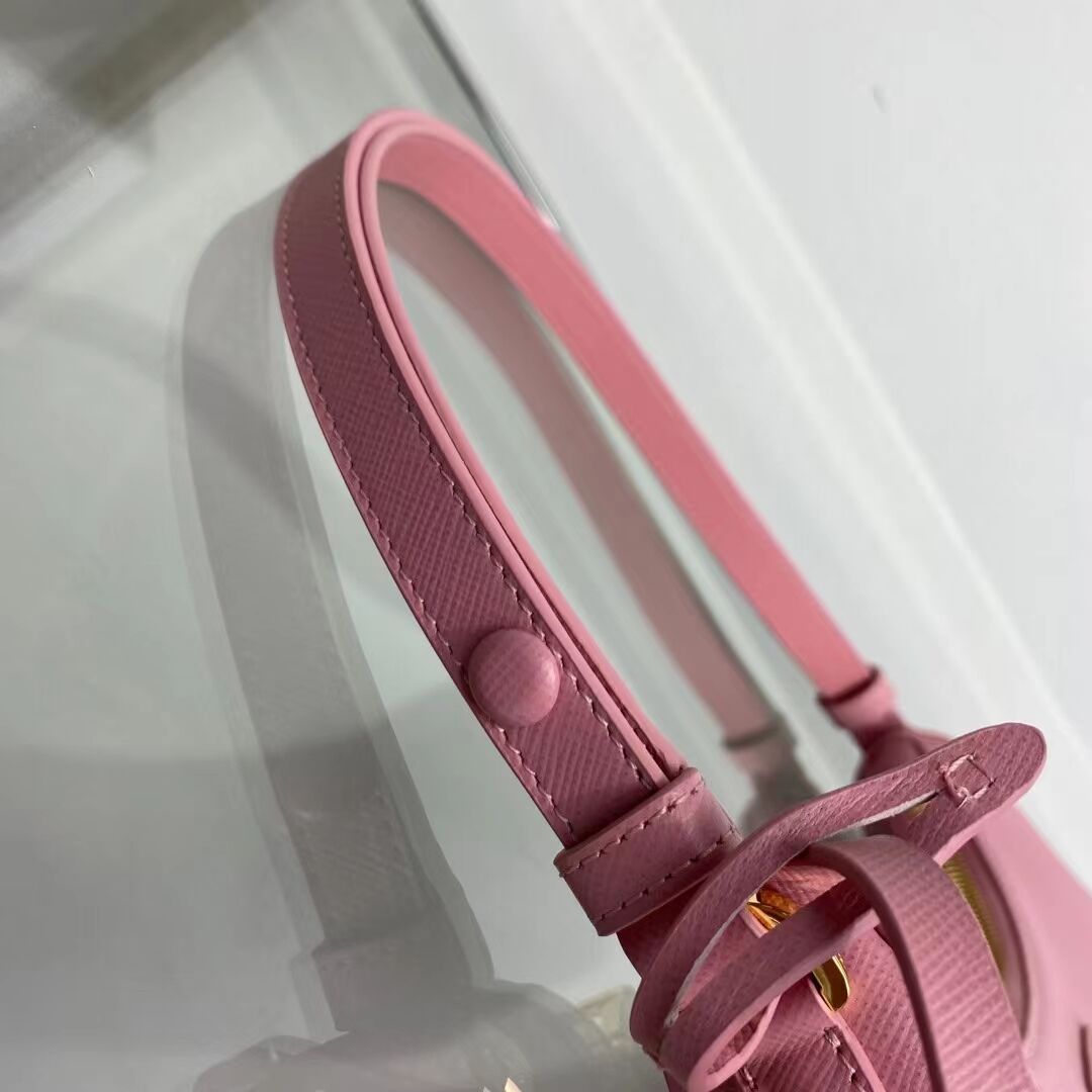 Prada Small Saffiano leather shoulder bag 1BD330 pink