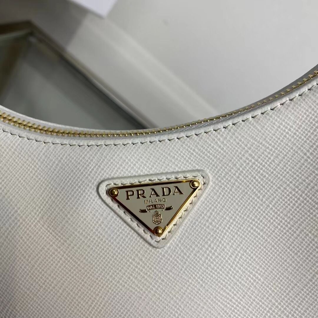 Prada Small Saffiano leather shoulder bag 1BD330 WHITE