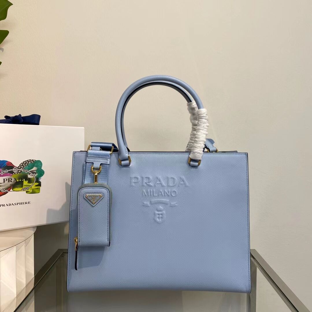 Prada Kristen Saffiano bag 1BD355 sky blue