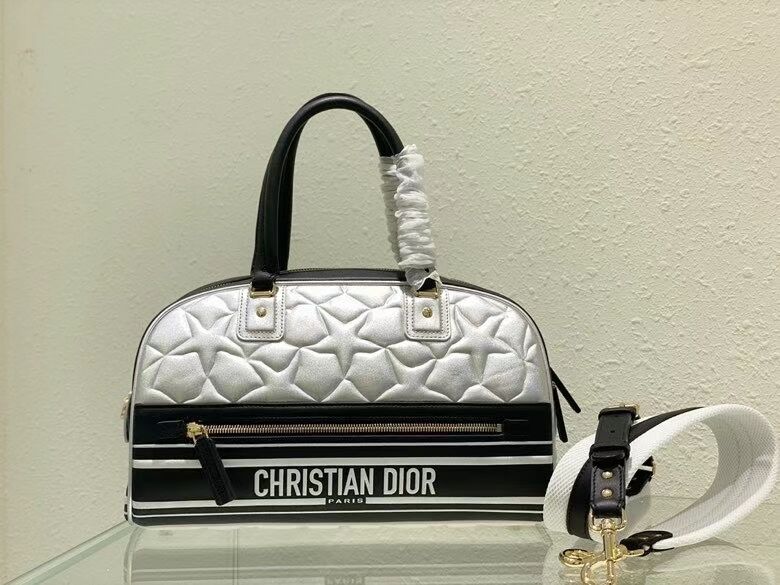 DIOR medium leather tote Bag C9189 silver