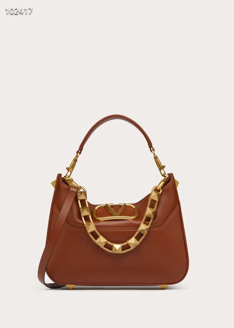 VALENTINO GARAVANI Loco Calf leather bag V2028 Caramel