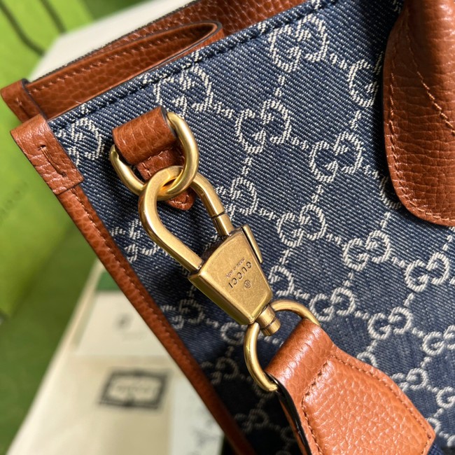 Gucci Medium tote with Interlocking denim G 674155 Blue