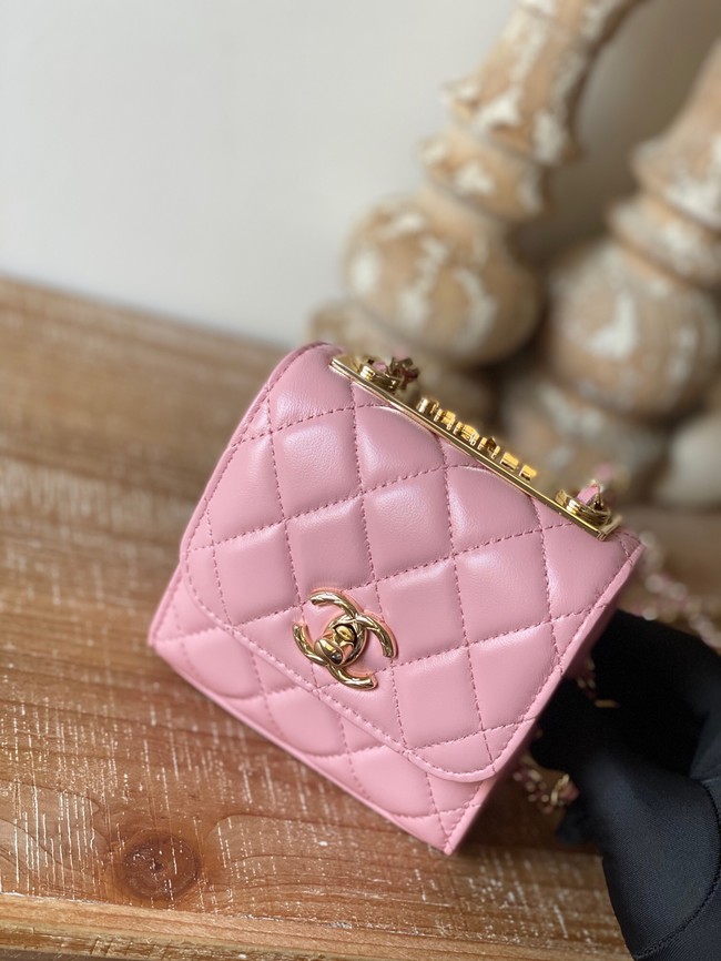 Chanel mini Shoulder Bag Lambskin & Gold-Tone Metal 88631 pink