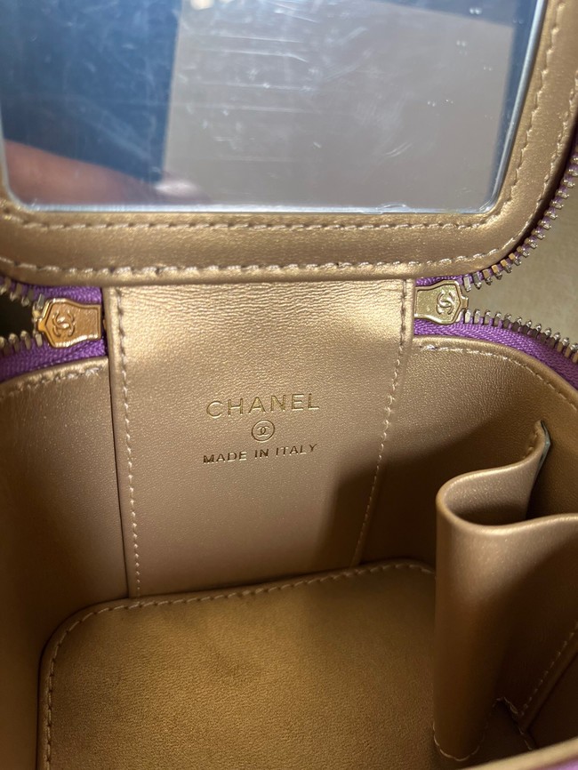 Chanel mini Shoulder Bag Lambskin & Gold-Tone Metal AP2929 Purple