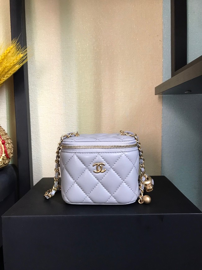 Chanel mini Shoulder Bag Lambskin & Gold-Tone Metal AP2929 light gray