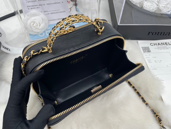 CHANEL HANDBAG Grained Calfskin&Gold-Tone Metal AP3222 black