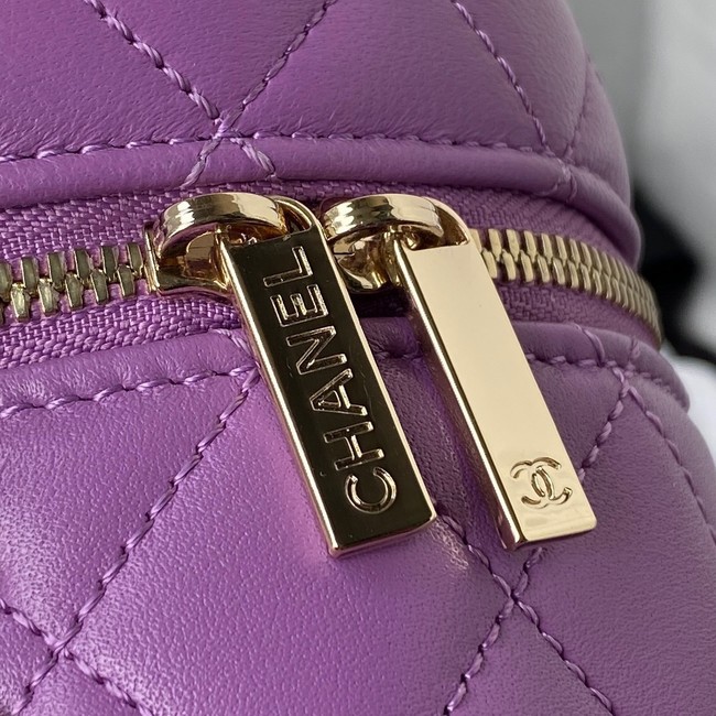 Chanel lambskin top handle bag AP2730 Purple