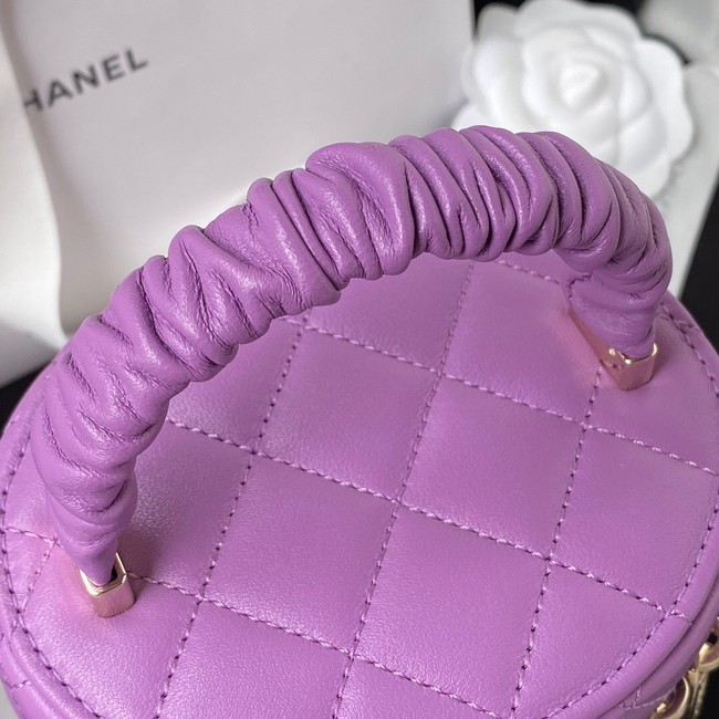 Chanel lambskin top handle bag AP2730 Purple