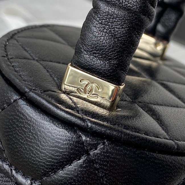 Chanel lambskin top handle bag AP2730 black