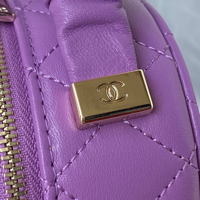 Chanel lambskin top handle bag AP27301 Purple