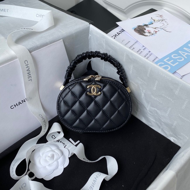 Chanel lambskin top handle bag AP27301 black