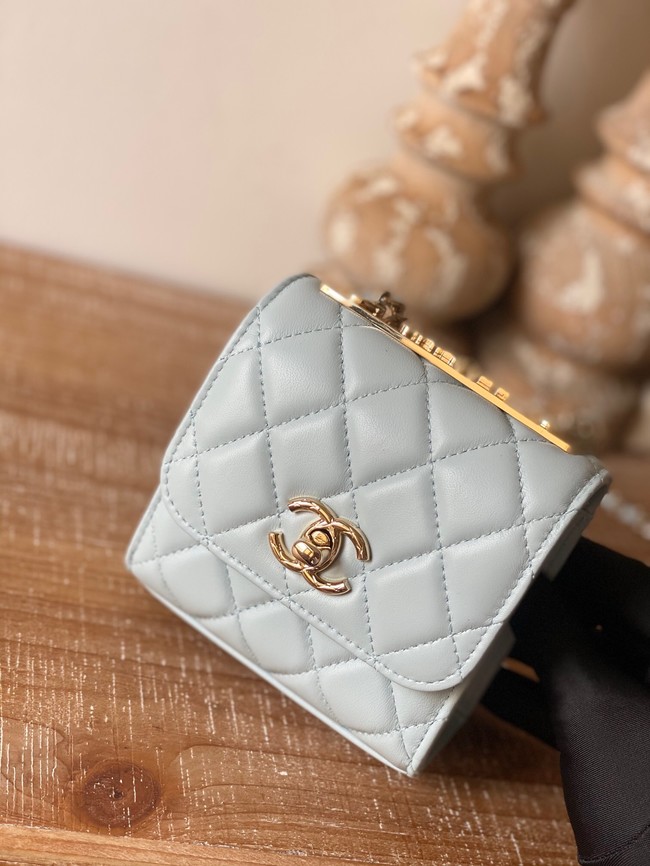 Chanel mini Shoulder Bag Lambskin & Gold-Tone Metal 88631 sky blue