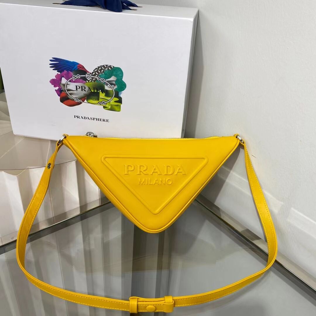 Prada Padded nappa leather handbag 1BE003 yellow