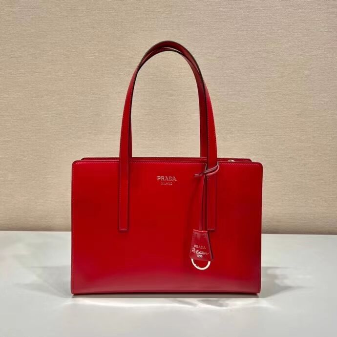 Prada Re-Edition 1995 brushed-leather medium handbag 1BA350 red