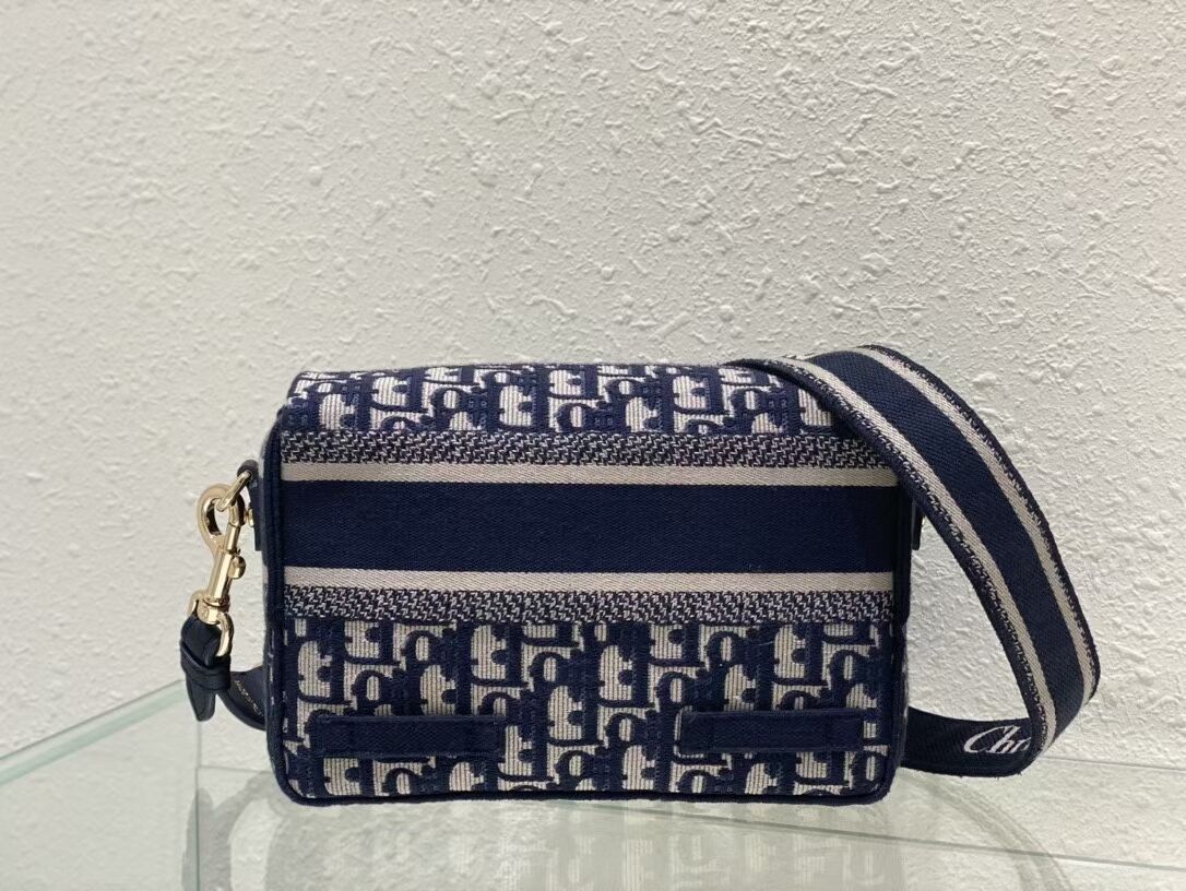 DIOR BOBBY BAG Embroidery C0803 dark blue