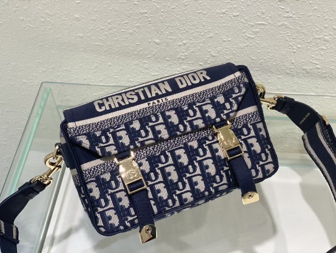 DIOR BOBBY BAG Embroidery C0803 dark blue