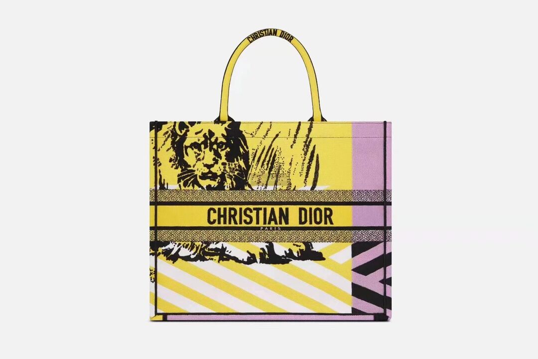 DIOR BOOK TOTE BAG TOILE DE JOUY M1286-27 yellow